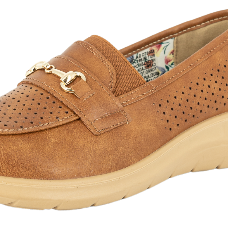 MOCASINES MUJER PASSER TEXTIL CARAMELO SISA - 4