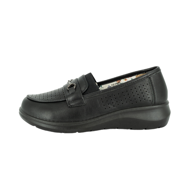 MOCASINES MUJER PASSER TEXTIL NEGRO SISA - 2