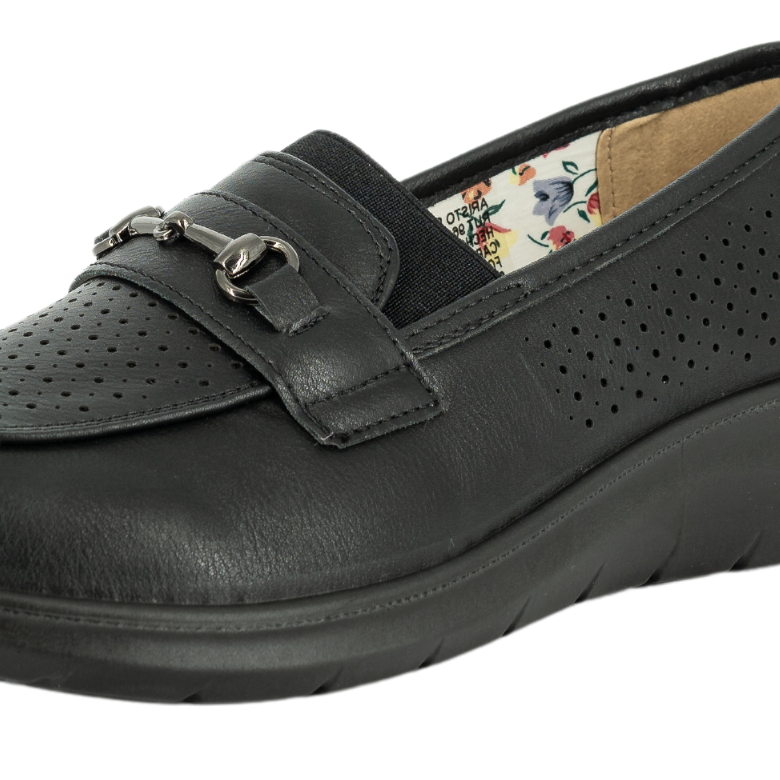 MOCASINES MUJER PASSER TEXTIL NEGRO SISA - 4