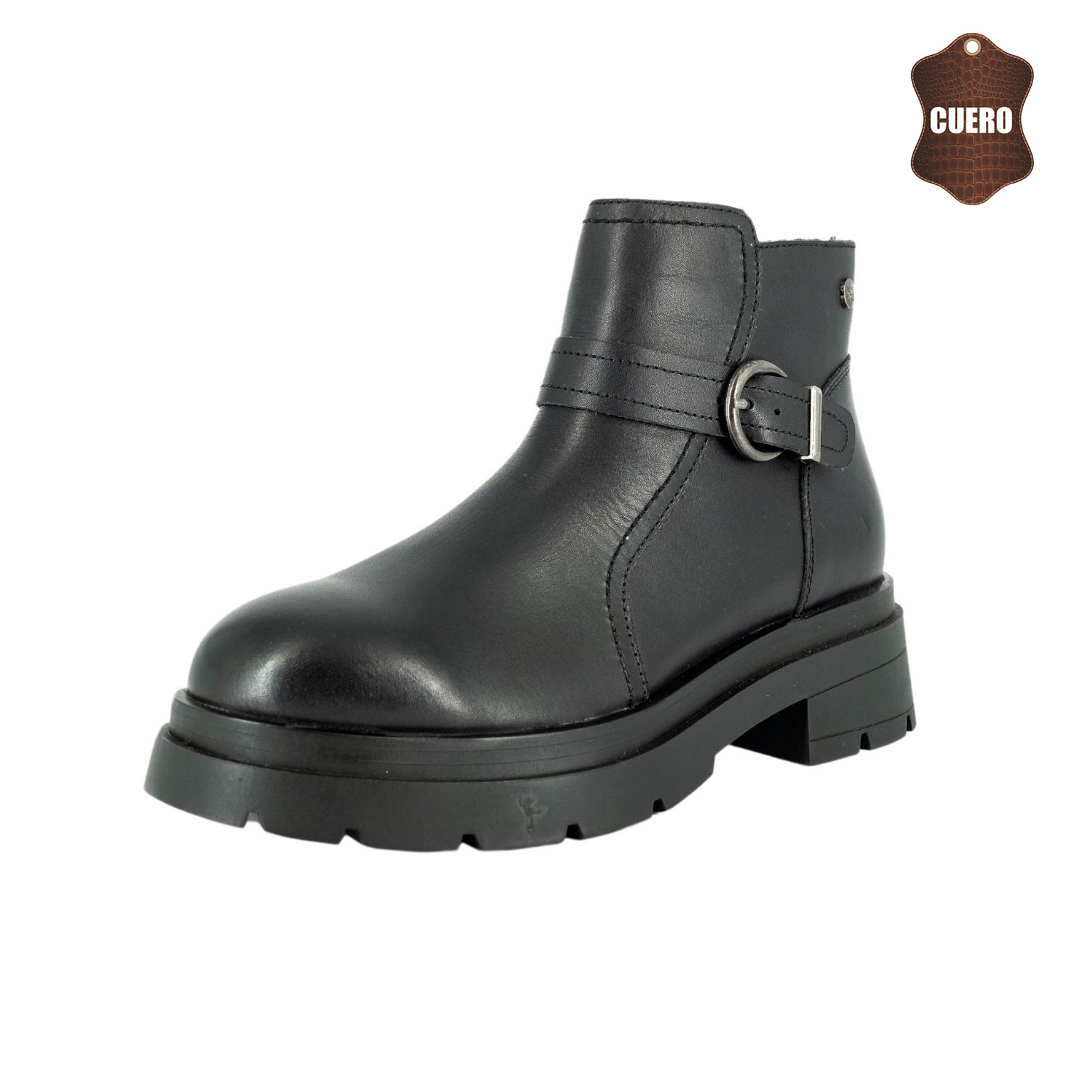 BOTIN DE CUERO ROSIE NEGRO ALQUIMIA - 1