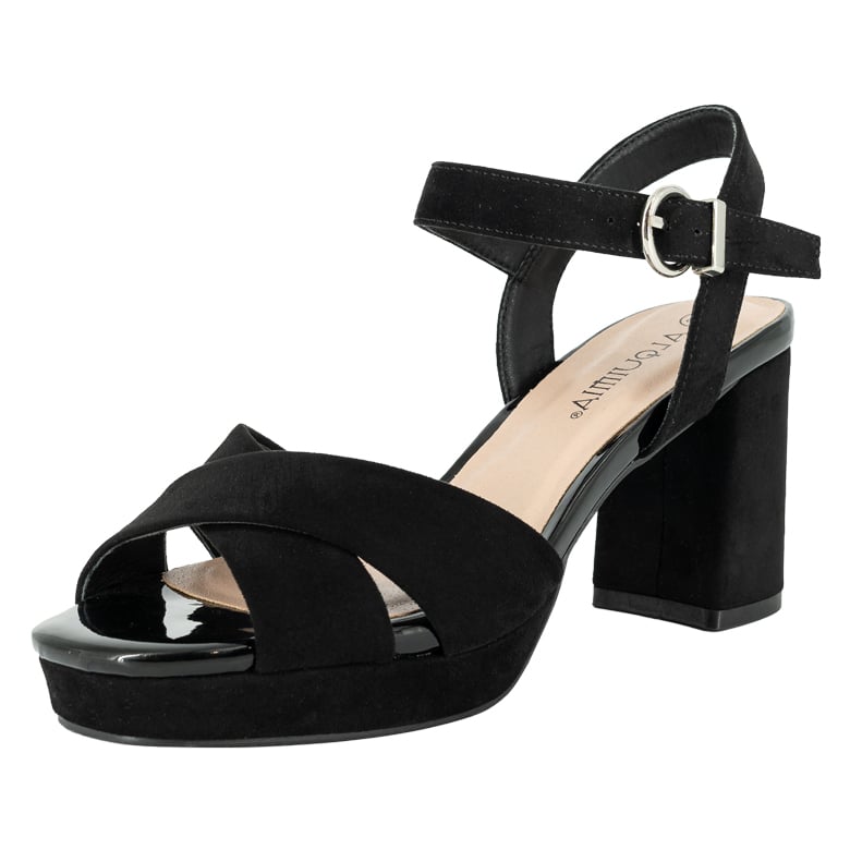 SANDALIA DE VESTIR LISA NEGRO ALQUIMIA - 1
