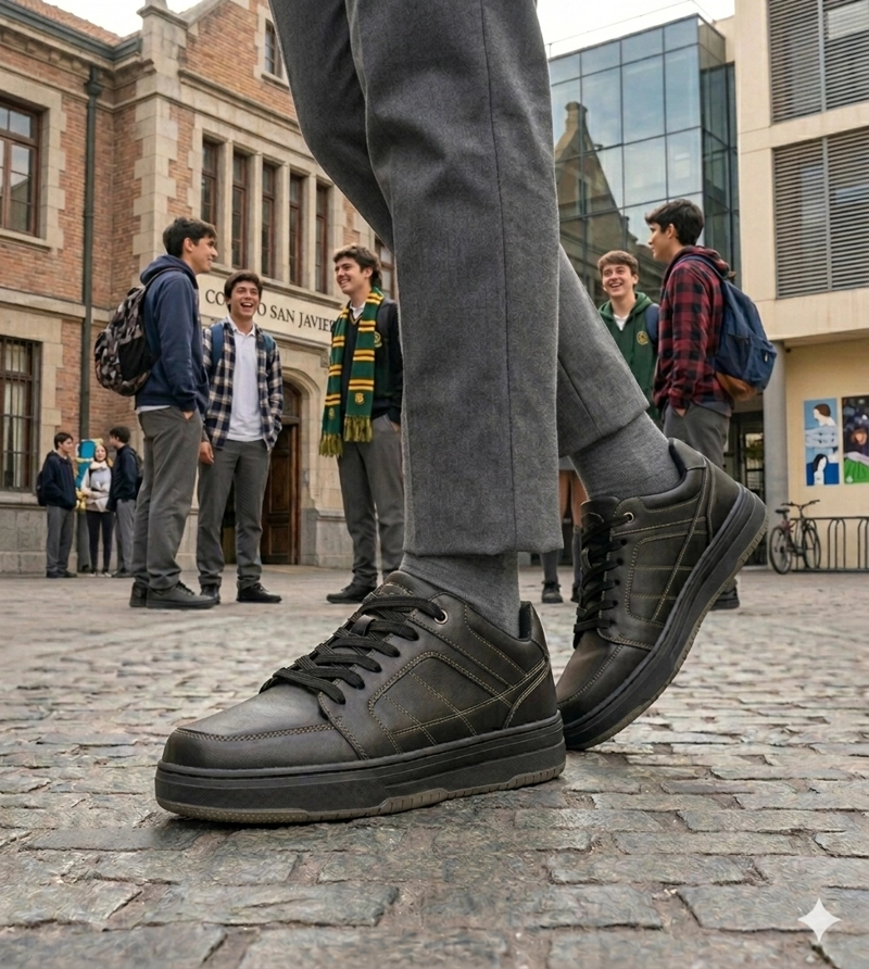 ZAPATILLA ESCOLAR BARO NEGRO UNS - 6