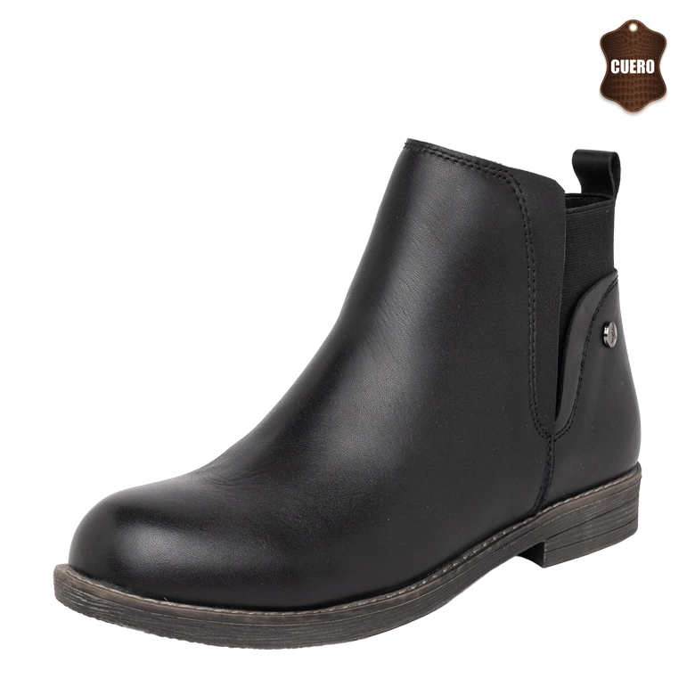BOTIN DE CUERO DORET NEGRO ALQUIMIA - 1