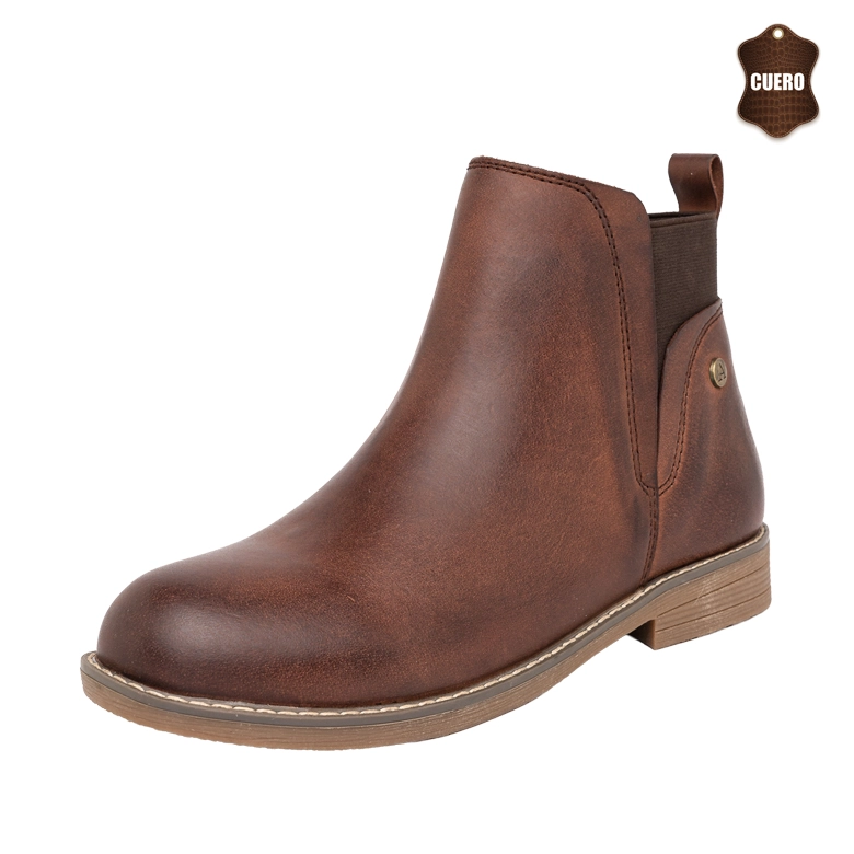 BOTIN DE CUERO DORET CAFE  ALQUIMIA - 1
