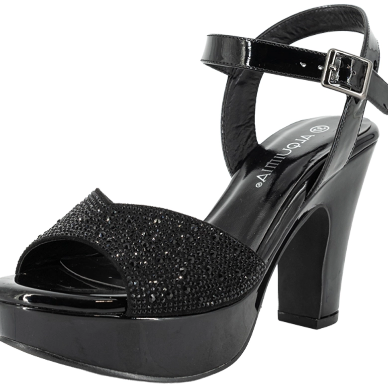 SANDALIA PLATAFORMA TACO ANCHO YENIN NEGRO ALQUIMIA - 5