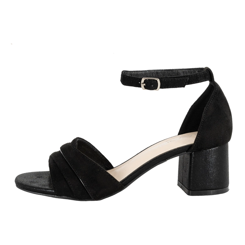 SANDALIA DE VESTIR CON TACON BLOQUE BAJO ASEL NEGRO MICROFIBRA ALQUIMIA - 2