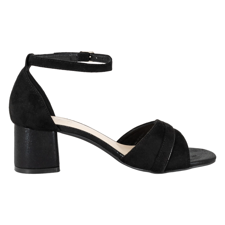 SANDALIA DE VESTIR CON TACON BLOQUE BAJO ASEL NEGRO MICROFIBRA ALQUIMIA - 3