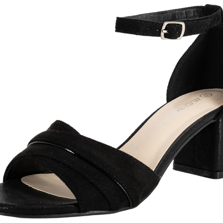 SANDALIA DE VESTIR CON TACON BLOQUE BAJO ASEL NEGRO MICROFIBRA ALQUIMIA - 5