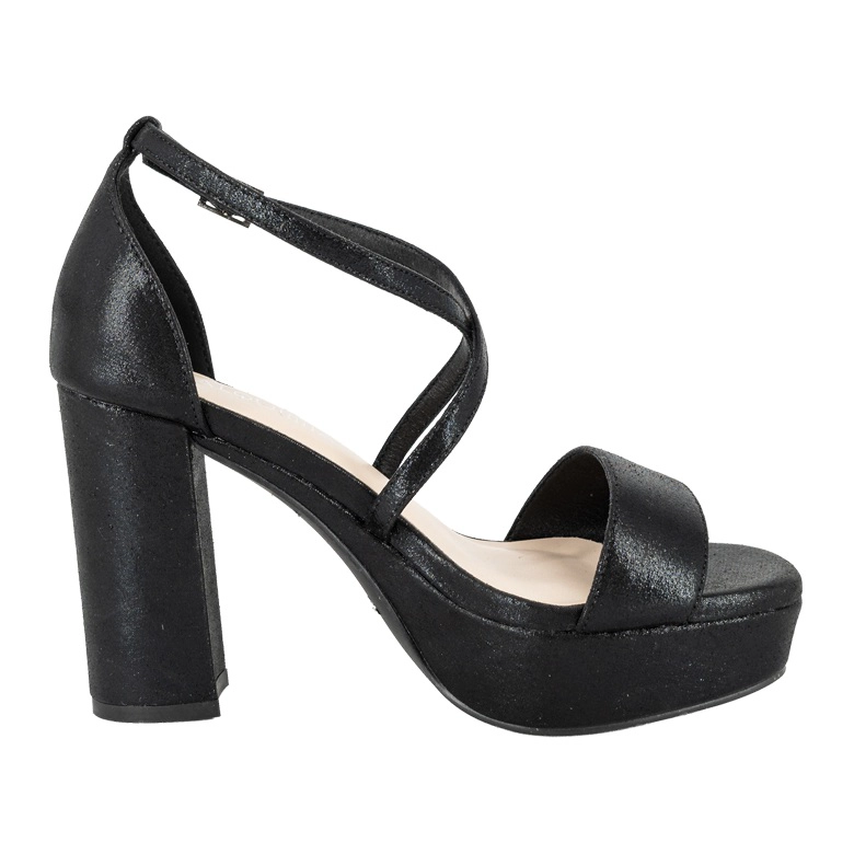 SANDALIA PLATAFORMA TACO ANCHO CAGIL NEGRO ALQUIMIA - 3