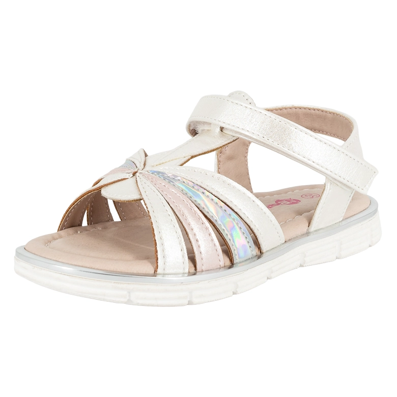 SANDALIA CON VELCRO JAQUI BLANCO BAMBOO - 1