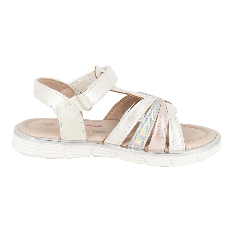 SANDALIA CON VELCRO JAQUI BLANCO BAMBOO - 3