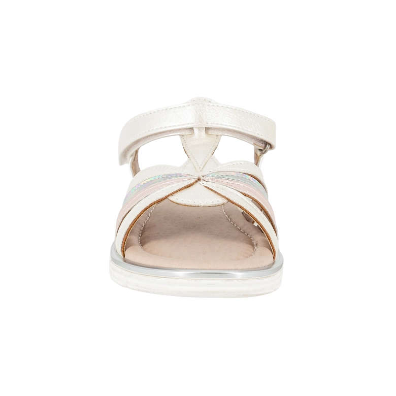 SANDALIA CON VELCRO JAQUI BLANCO BAMBOO - 4