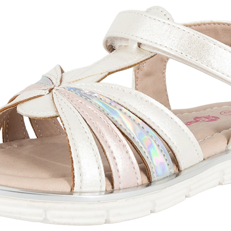 SANDALIA CON VELCRO JAQUI BLANCO BAMBOO - 5