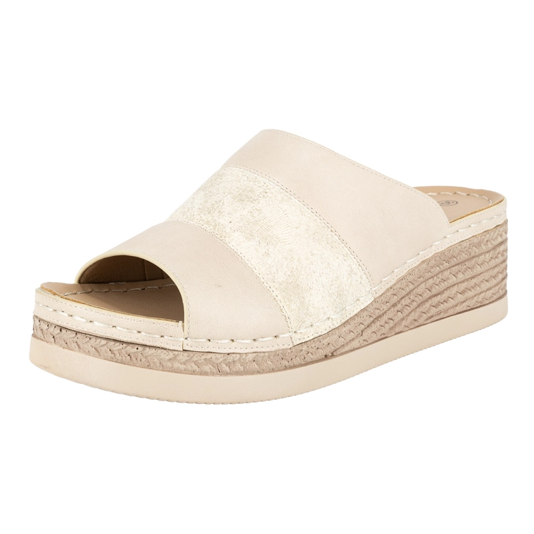SANDALIA MULE SOLIN BEIGE PASSER - 1