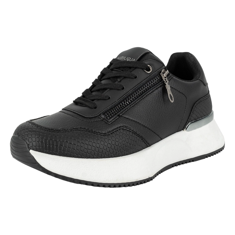 ZAPATILLA URBANA CON TACO CHINO DEPORTIVO KAT NEGRO ALQUIMIA - 1