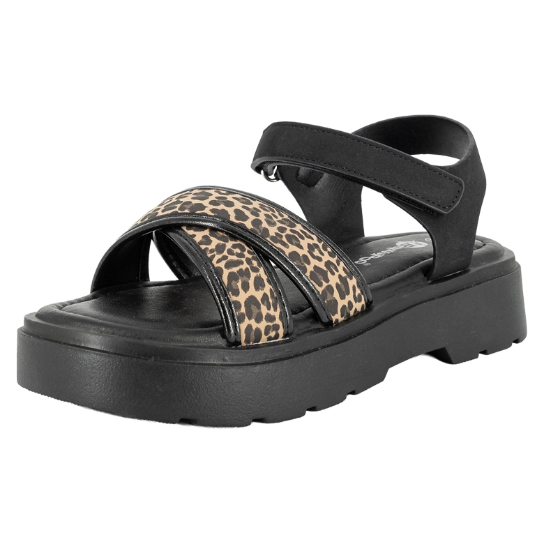 SANDALIA CON VELCRO SERENA ANIMAL PRINT BAMBOO - 1