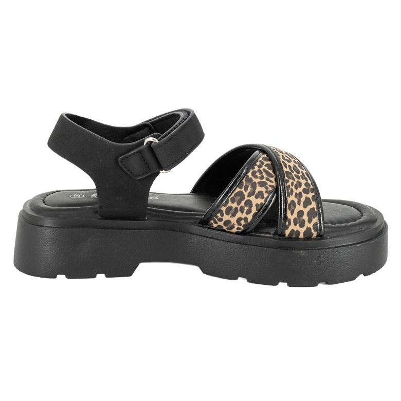 SANDALIA CON VELCRO SERENA ANIMAL PRINT BAMBOO - 3