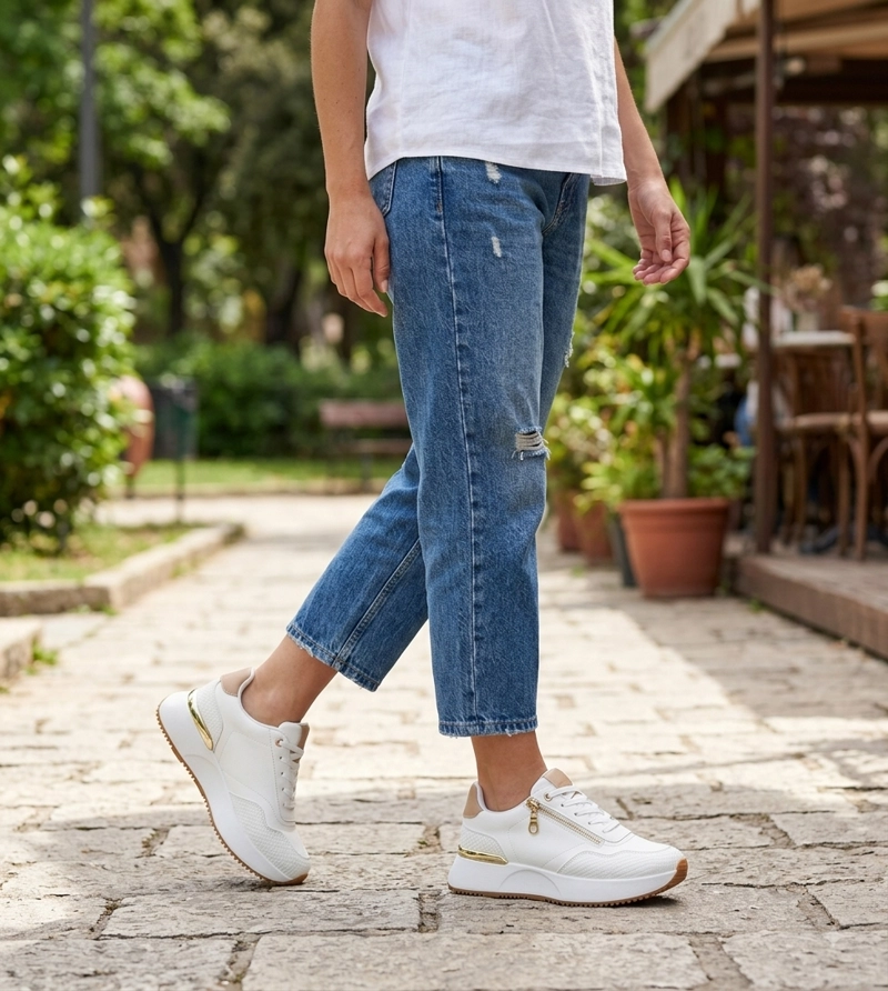 ZAPATILLA URBANA CON TACO CHINO DEPORTIVO KAT BLANCO ALQUIMIA - 6