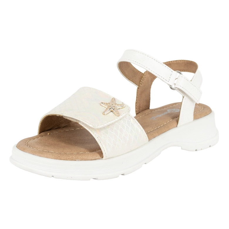 SANDALIA CON VELCRO ARAL BLANCO BAMBOO - 1