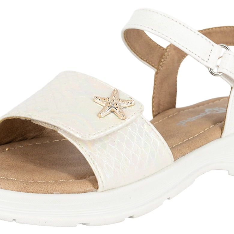 SANDALIA CON VELCRO ARAL BLANCO BAMBOO - 5