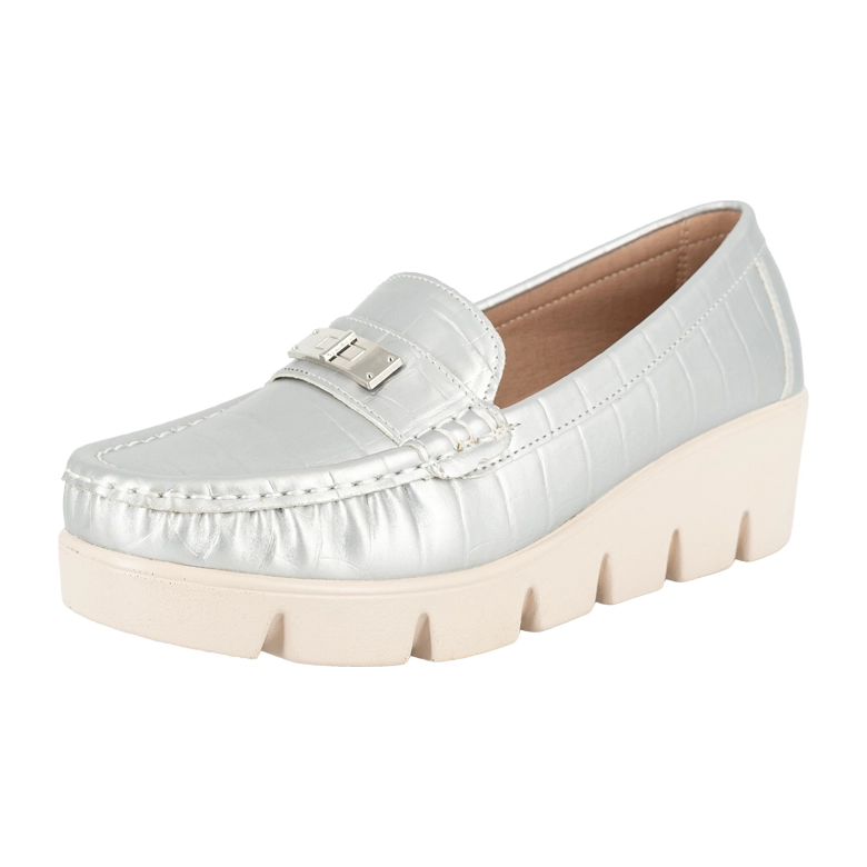 MOCASIN CASUAL ABBEY PLATEADO ALQUIMIA - 1