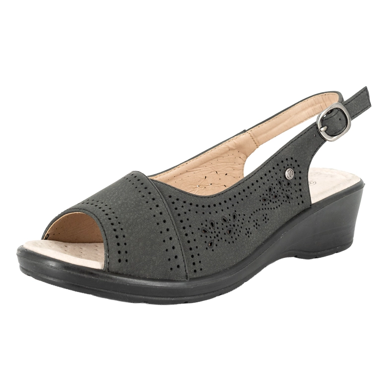SANDALIA CONFORT AJUSTABLE EMI NEGRO PASSER - 1