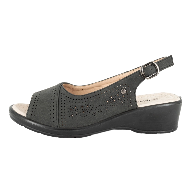 SANDALIA CONFORT AJUSTABLE EMI NEGRO PASSER - 2