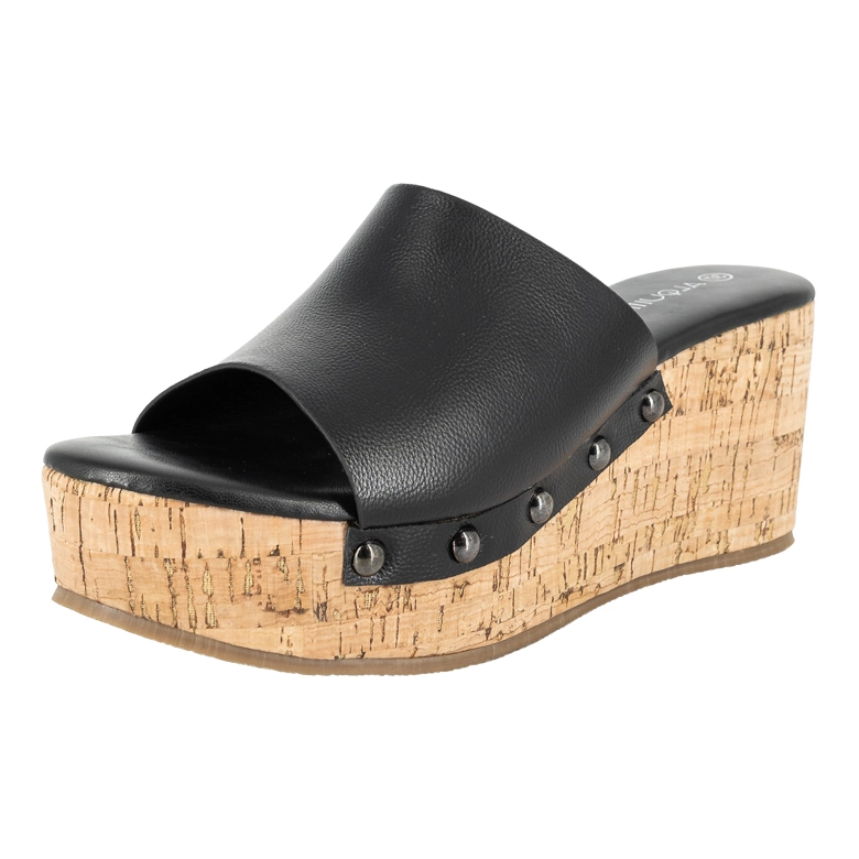 SANDALIA TIPO MULE CON PLATAFORMA DONNA NEGRO ALQUIMIA - 1