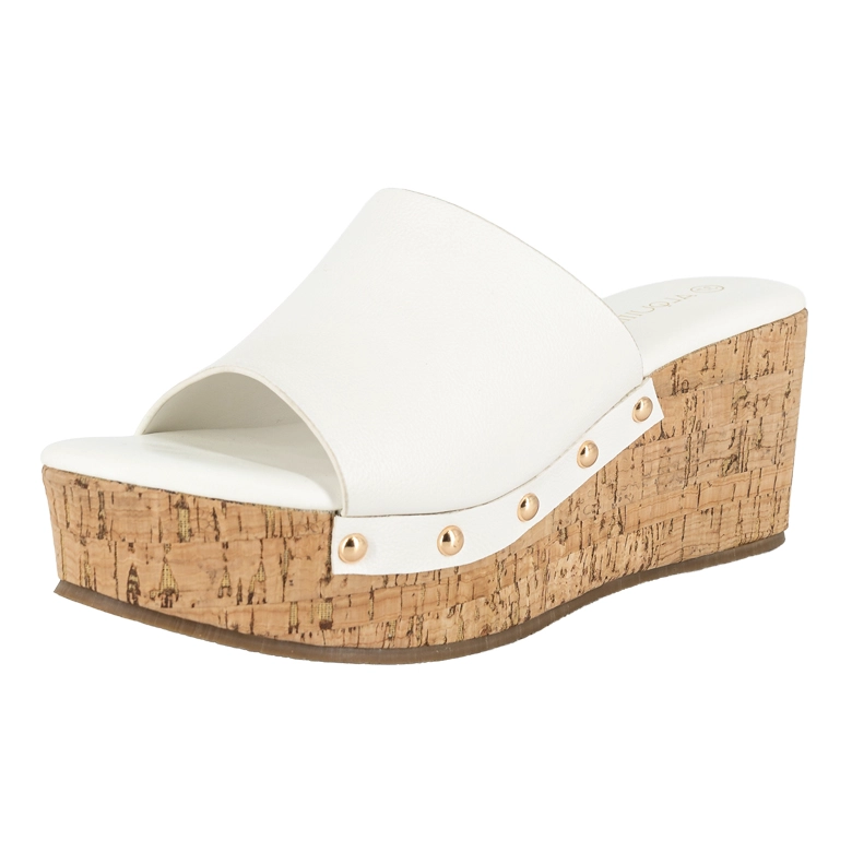 SANDALIA TIPO MULE CON PLATAFORMA DONNA BLANCO ALQUIMIA - 1