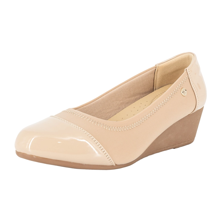 ZAPATO CON TACO CHINO FANTI BEIGE ALQUIMIA - 1