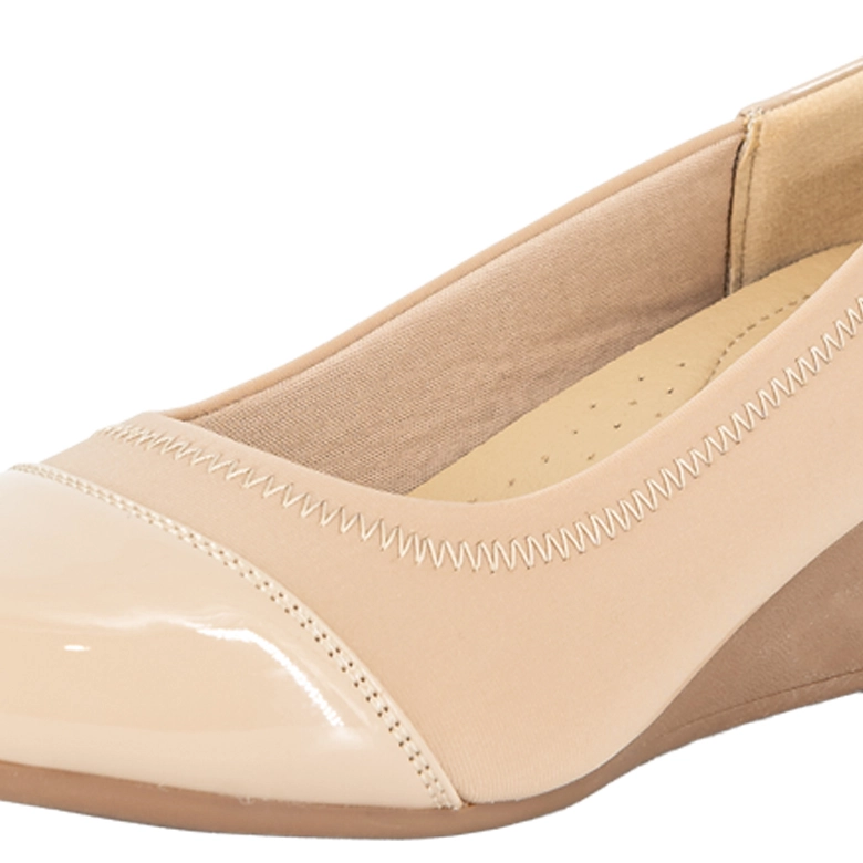 ZAPATO CON TACO CHINO FANTI BEIGE ALQUIMIA - 5