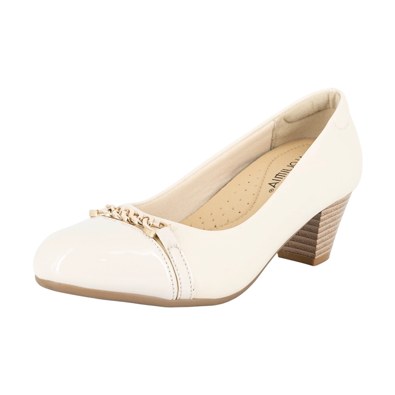 ZAPATO TACON ANCHO AFRA BEIGE ALQUIMIA - 1