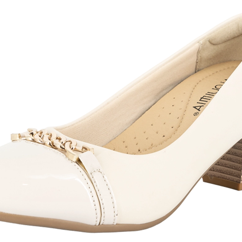 ZAPATO TACON ANCHO AFRA BEIGE ALQUIMIA - 5