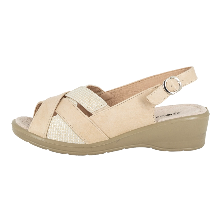 SANDALIA CONFORT AJUSTABLE ZARP BEIGE PASSER - 2