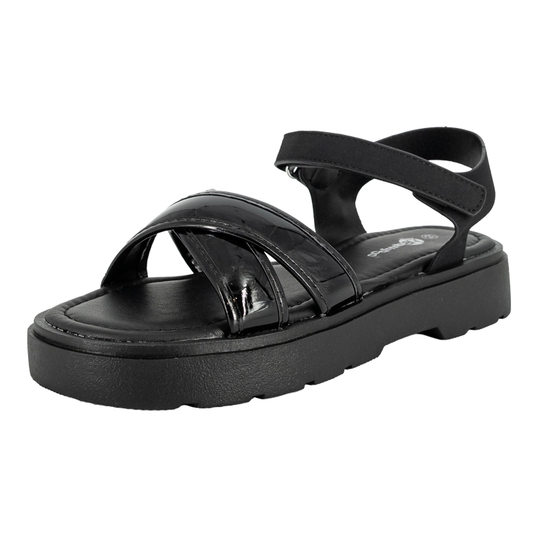 SANDALIA CON VELCRO SERENA NEGRO BAMBOO - 1