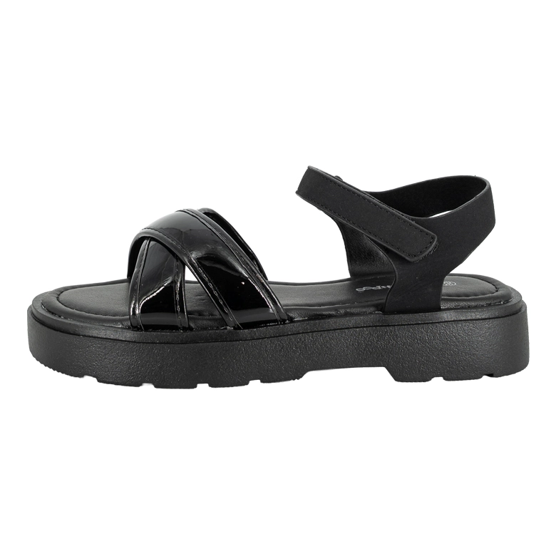 SANDALIA CON VELCRO SERENA NEGRO BAMBOO - 2