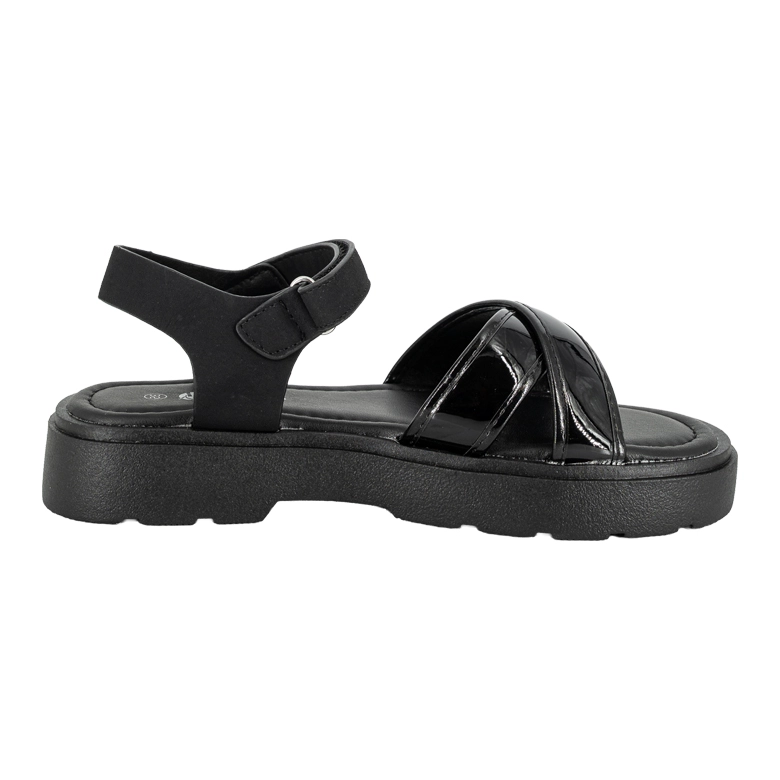 SANDALIA CON VELCRO SERENA NEGRO BAMBOO - 3