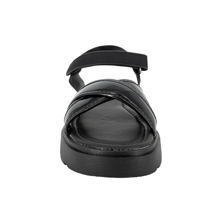 SANDALIA CON VELCRO SERENA NEGRO BAMBOO - 4