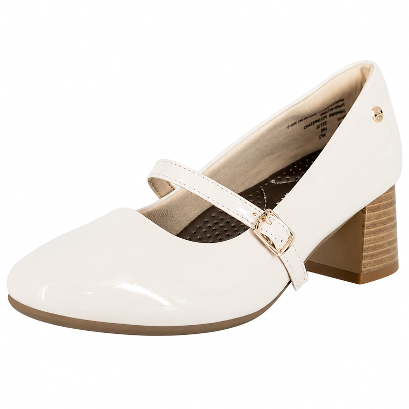 ZAPATO TACON BLOQUE LIA HUESO ALQUIMIA - 1