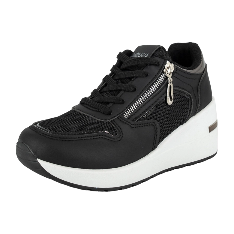 ZAPATILLA PLATAFORMA CON CUÑA NORA NEGRO ALQUIMIA - 1