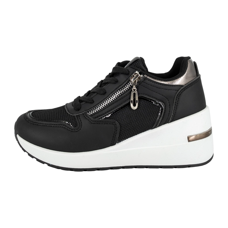 ZAPATILLA PLATAFORMA CON CUÑA NORA NEGRO ALQUIMIA - 2
