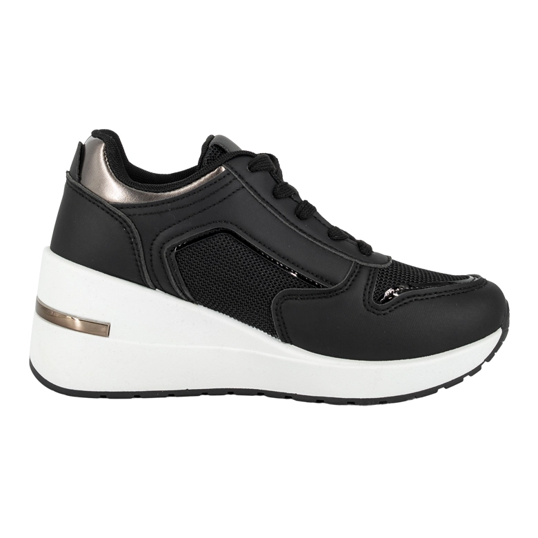 ZAPATILLA PLATAFORMA CON CUÑA NORA NEGRO ALQUIMIA - 3