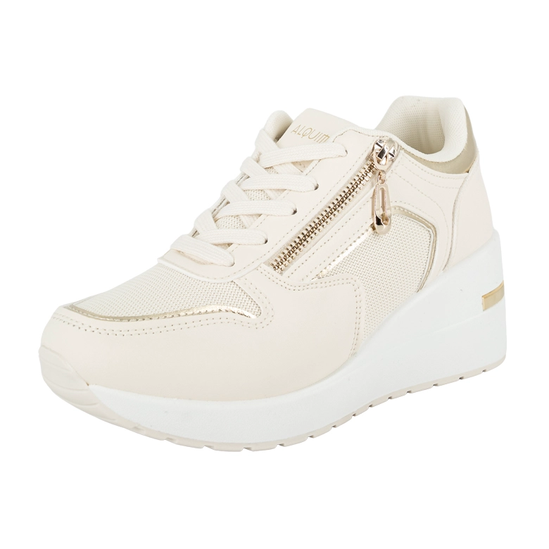 ZAPATILLA PLATAFORMA CON CUÑA NORA HUESO ALQUIMIA - 1