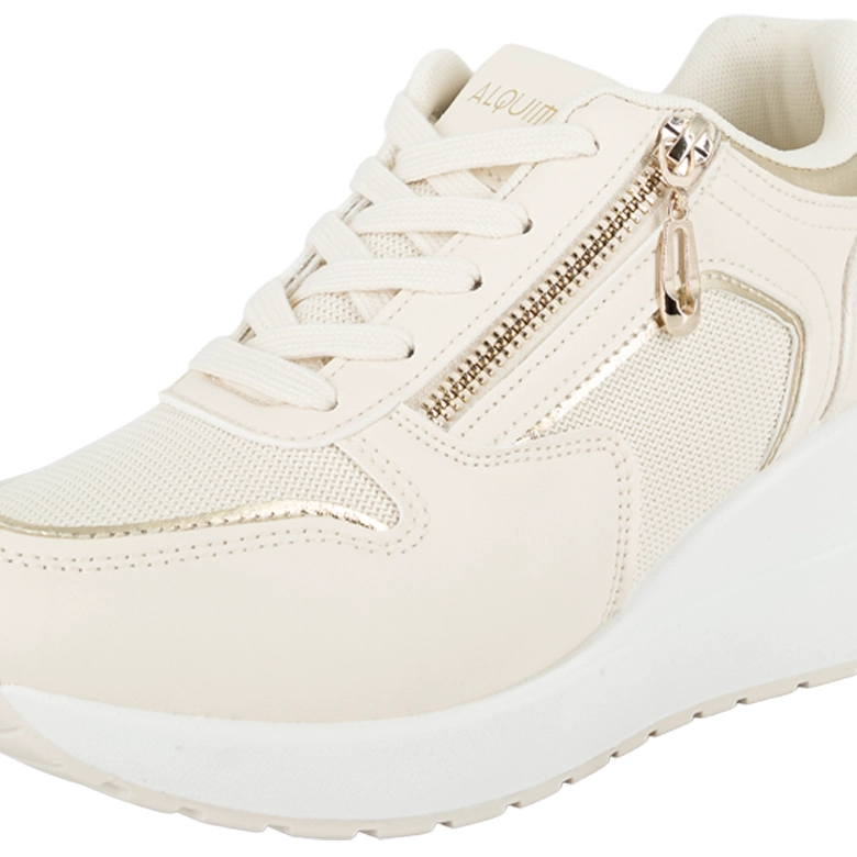 ZAPATILLA PLATAFORMA CON CUÑA NORA HUESO ALQUIMIA - 5