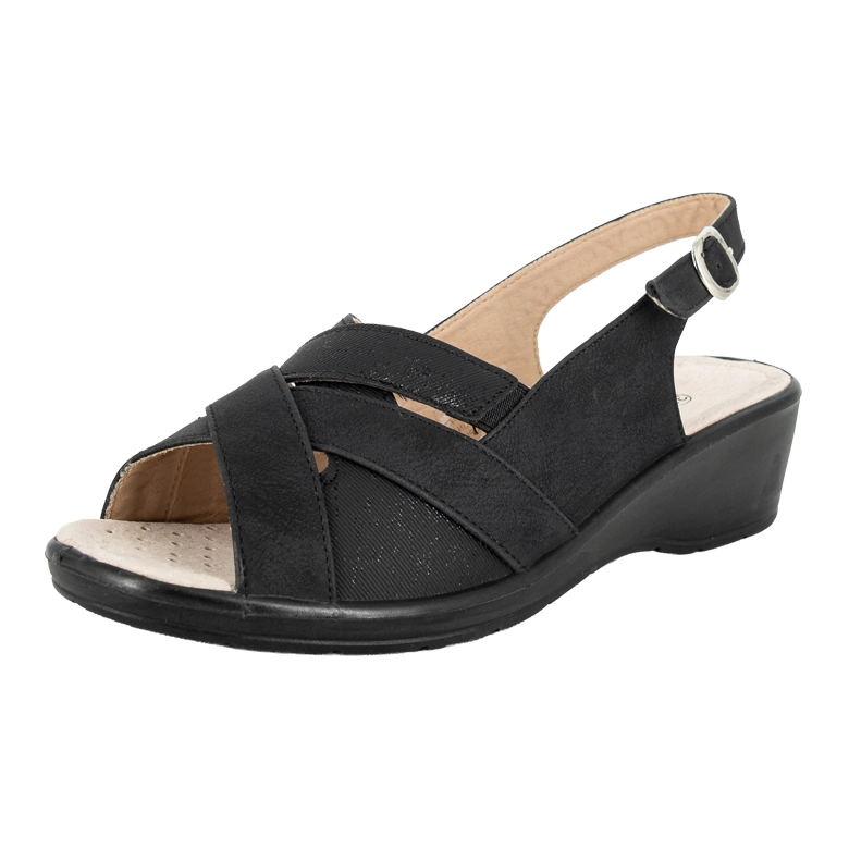 SANDALIA CONFORT AJUSTABLE ZARP NEGRO PASSER - 1