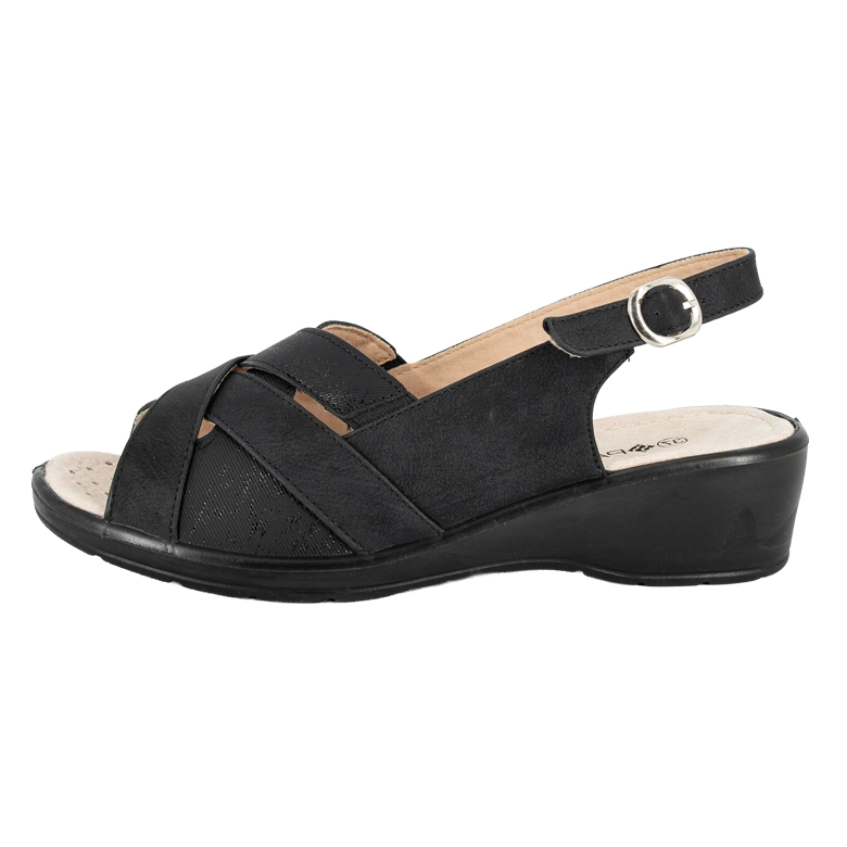 SANDALIA CONFORT AJUSTABLE ZARP NEGRO PASSER - 2