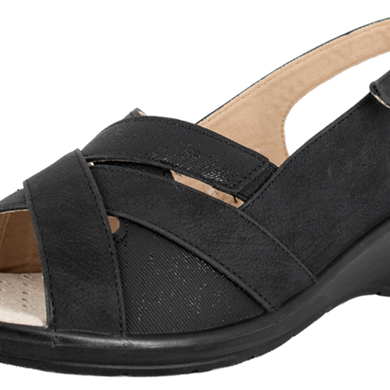 SANDALIA CONFORT AJUSTABLE ZARP NEGRO PASSER - 5