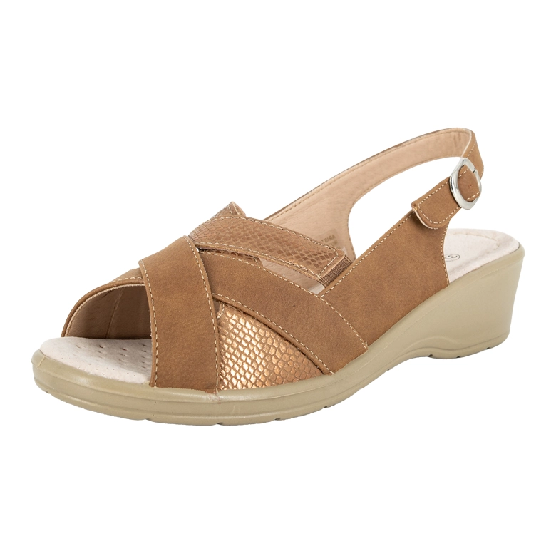 SANDALIA CONFORT AJUSTABLE ZARP CARAMELO PASSER - 1