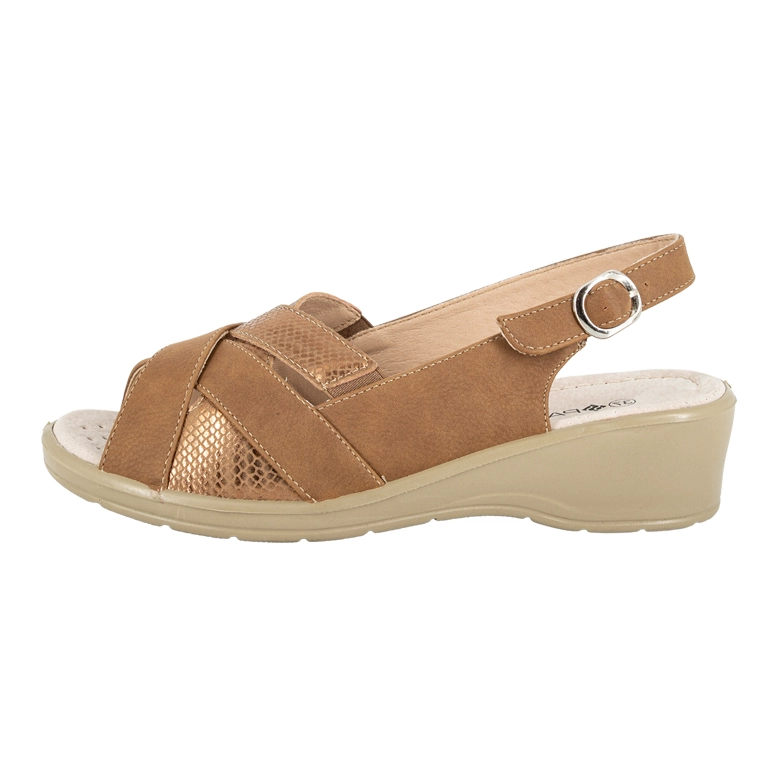SANDALIA CONFORT AJUSTABLE ZARP CARAMELO PASSER - 2