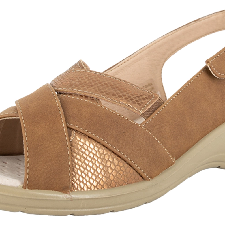 SANDALIA CONFORT AJUSTABLE ZARP CARAMELO PASSER - 5